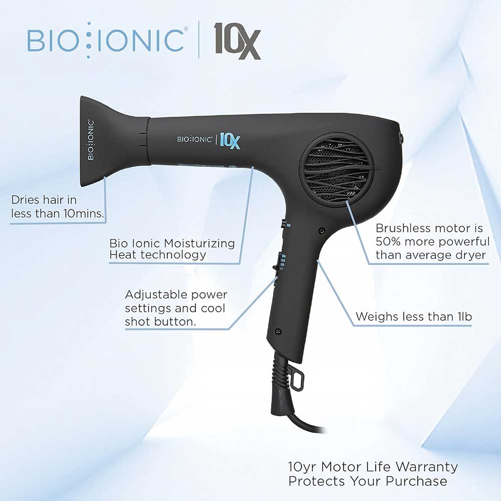 BIO IONIC 10X UltraLight Speed Ionic Hair Dryer | Amazon